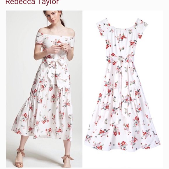 On OR Off shoulders: Rebecca Taylor Marguerite Floral Dress, XS (LIKE NEW!) - Picture 1 of 14